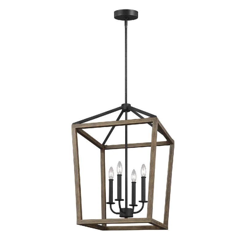 Industrial Wall - Mounted Lighting for Workshop WallsGannet 18 In. 4 Lights Pendant Light Black Finish Industrial Wall - Mounted Lighting for Workshop WallsGannet 18 In. 4 Lights Pendant Light Black Finish