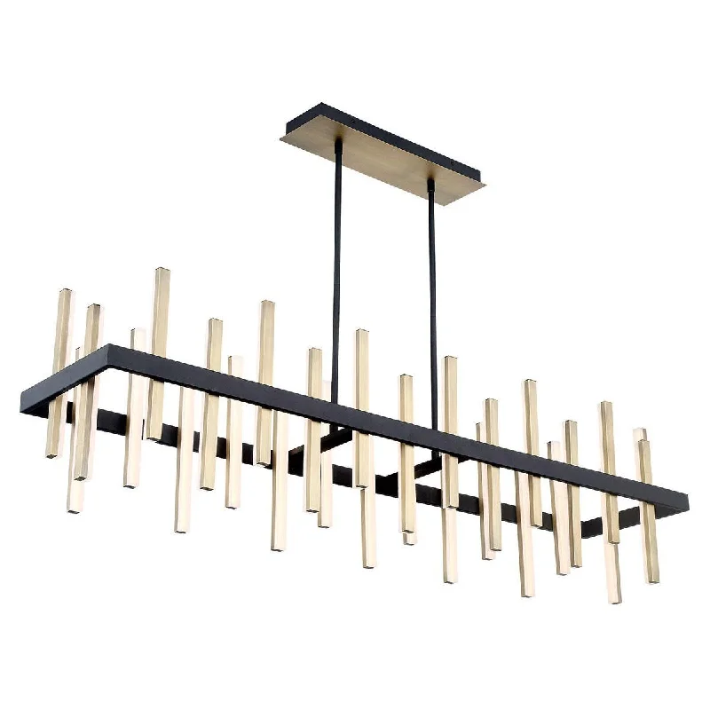 Industrial Emergency Lighting for Safety in FactoriesHarmonix 56 in. LED Pendant Light Black & Brass Finish