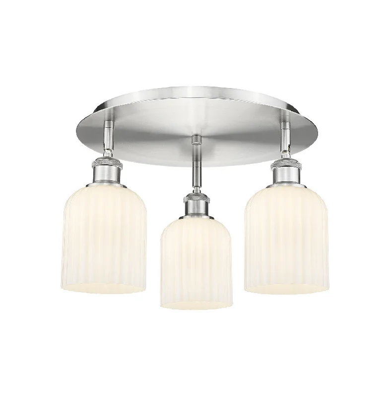 Industrial Lighting for Automotive Manufacturing PlantsDowntown Urban Three Light Flush Mount