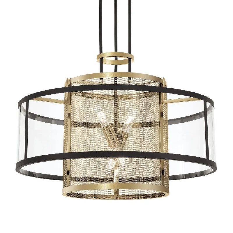 Industrial Exit Sign Lighting for Quick EvacuationSoho 30 in. 4 Lights Pendant Light Black & Brass Finish Industrial Exit Sign Lighting for Quick EvacuationSoho 30 in. 4 Lights Pendant Light Black & Brass Finish