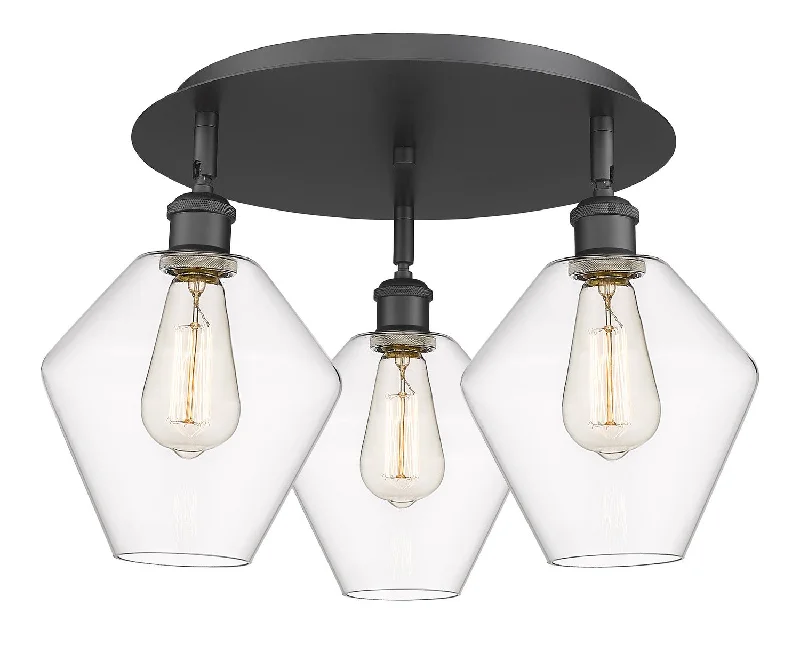 High - Bay LED Industrial Lighting for WarehousesDowntown Urban Three Light Flush Mount High - Bay LED Industrial Lighting for WarehousesDowntown Urban Three Light Flush Mount