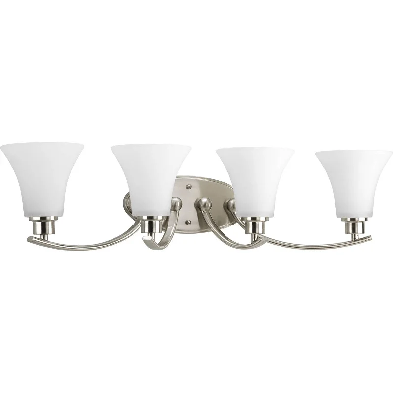 Track lighting with clear glass shadesP2003-09 - Brush Nickel 4Lt Joy Bath Vanity