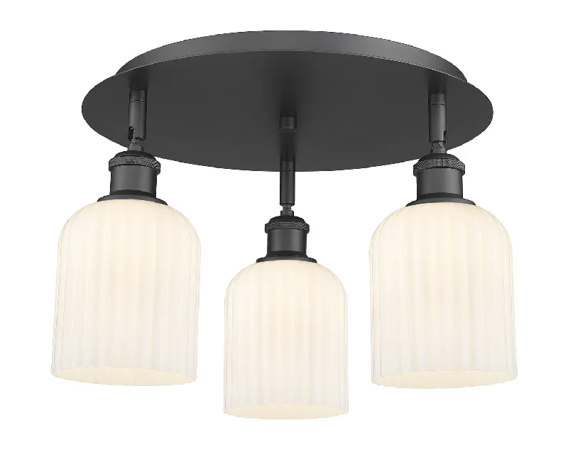 Industrial Lighting for Textile MillsDowntown Urban Three Light Flush Mount