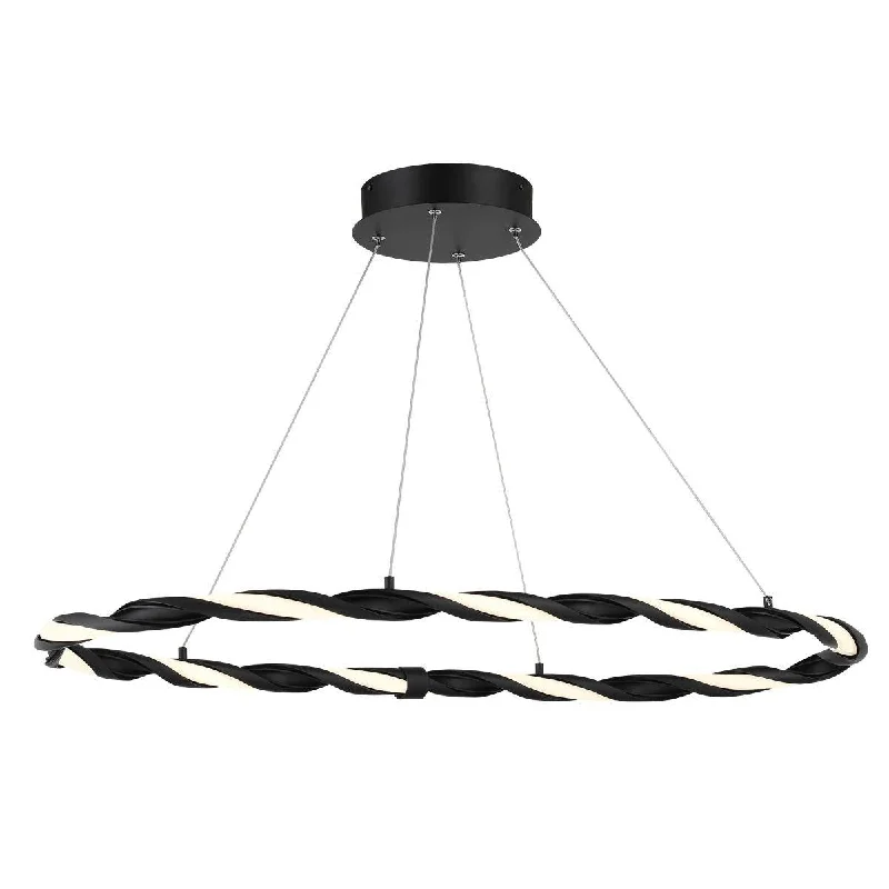 Industrial Lighting for Food Processing FactoriesConvolution 37 in. LED Pendant Light Matte Black finish