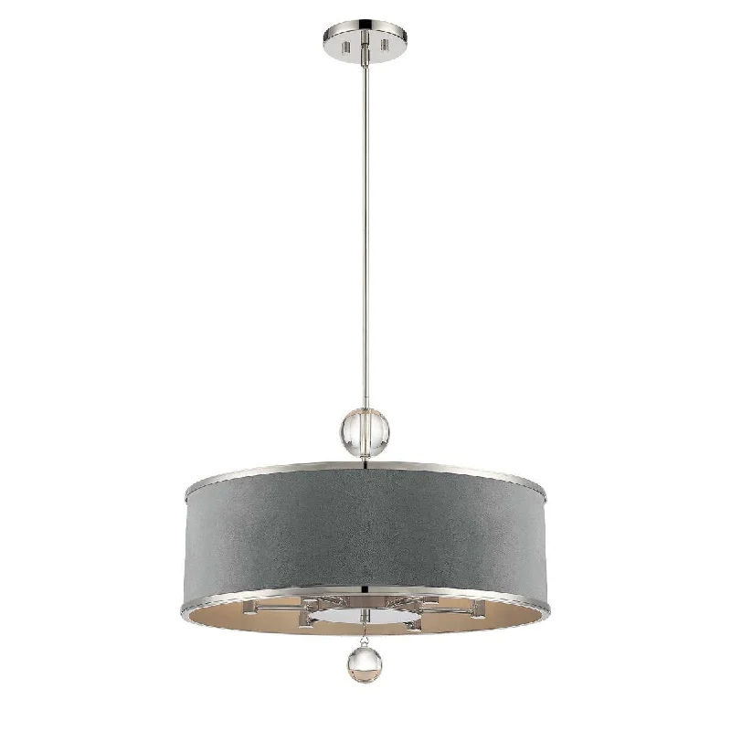 Industrial Lighting with High CRI (Color Rendering Index) for True Color PerceptionLuxour 24 in. 6 lights Pendant Light Polished Nickel Finish Industrial Lighting with High CRI (Color Rendering Index) for True Color PerceptionLuxour 24 in. 6 lights Pendant Light Polished Nickel Finish