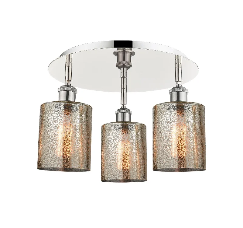 Industrial Area Lighting for Large Open SpacesDowntown Urban Three Light Flush Mount Industrial Area Lighting for Large Open SpacesDowntown Urban Three Light Flush Mount