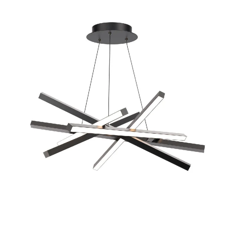 Industrial Lighting for Printing Press FacilitiesParallax 32 in. LED Pendant Light Black finish