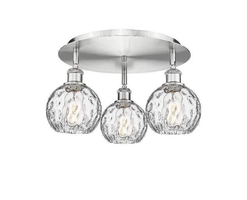 Industrial Lighting with High CRI (Color Rendering Index) for True Color PerceptionDowntown Urban Three Light Flush Mount Industrial Lighting with High CRI (Color Rendering Index) for True Color PerceptionDowntown Urban Three Light Flush Mount