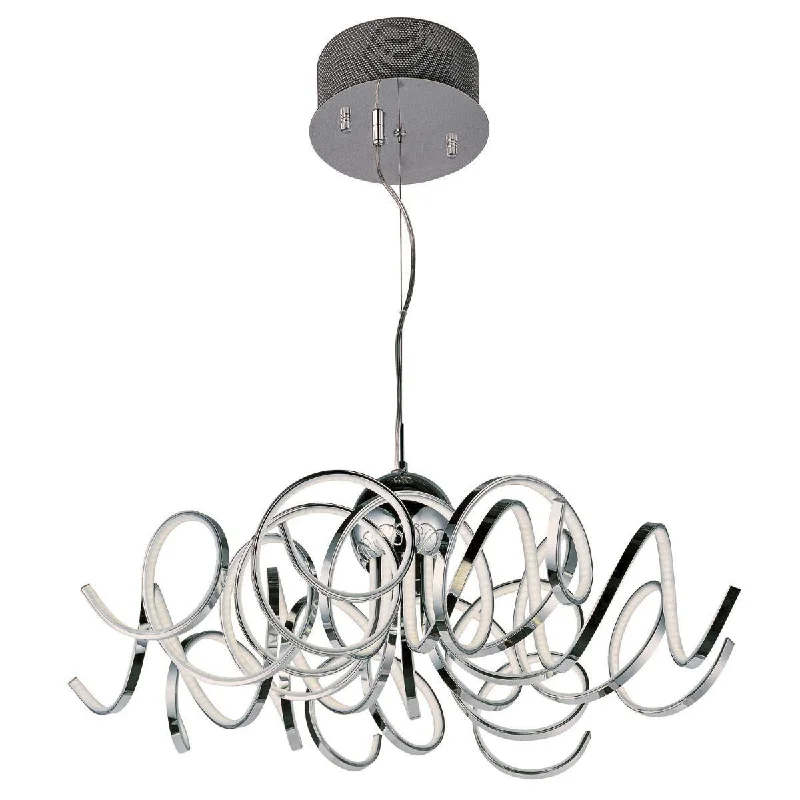 Industrial Lighting for Textile MillsChaos 29 in. 9 Lights LED Pendant Light Chrome Finish Industrial Lighting for Textile MillsChaos 29 in. 9 Lights LED Pendant Light Chrome Finish