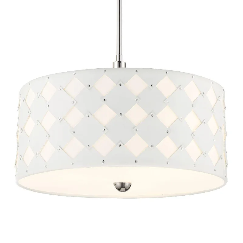 Industrial Lighting for Metal Fabrication ShopsPatchwork 22 in. 3 Lights Pendant Light Polished Nickel finish