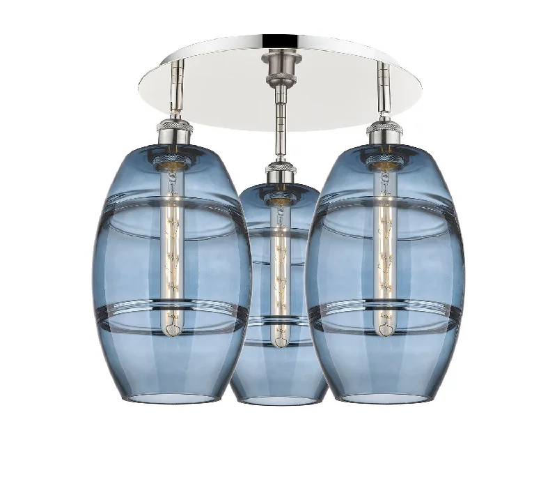 Industrial Lighting for Furniture FactoriesDowntown Urban Three Light Flush Mount