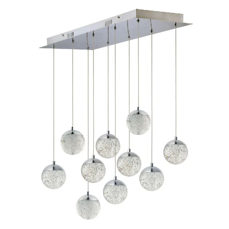 Industrial Lighting for Chemical PlantsOrb II 34 in. 10 Lights LED Pendant Light Chrome finish Industrial Lighting for Chemical PlantsOrb II 34 in. 10 Lights LED Pendant Light Chrome finish