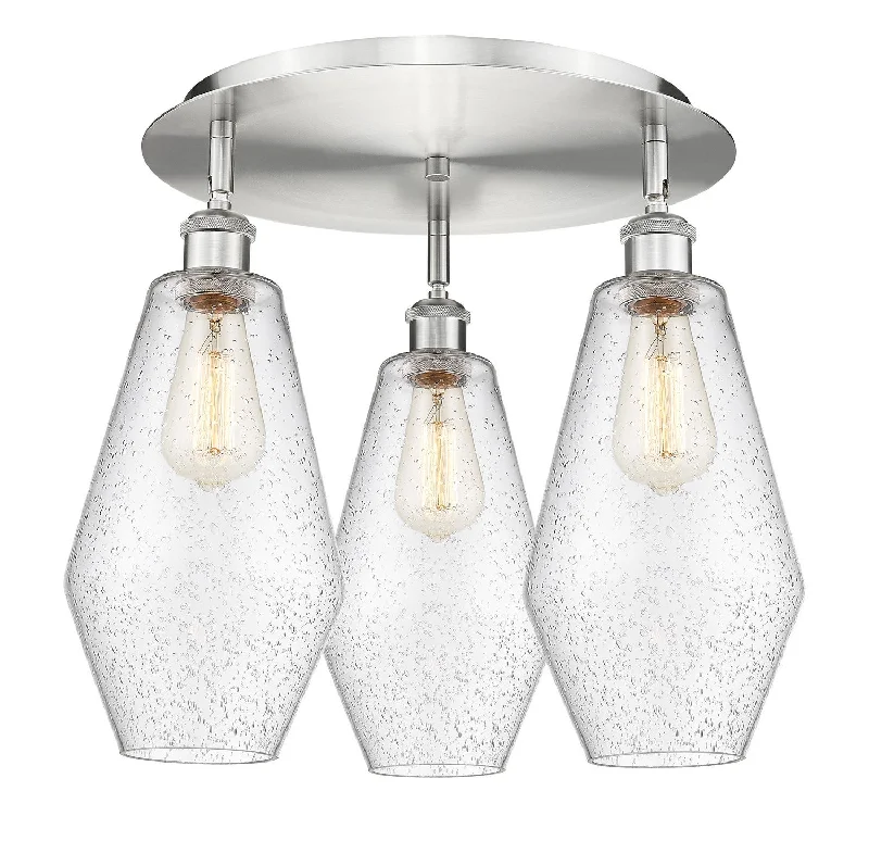Industrial Ceiling - Mounted Lighting for Assembly PlantsDowntown Urban Three Light Flush Mount