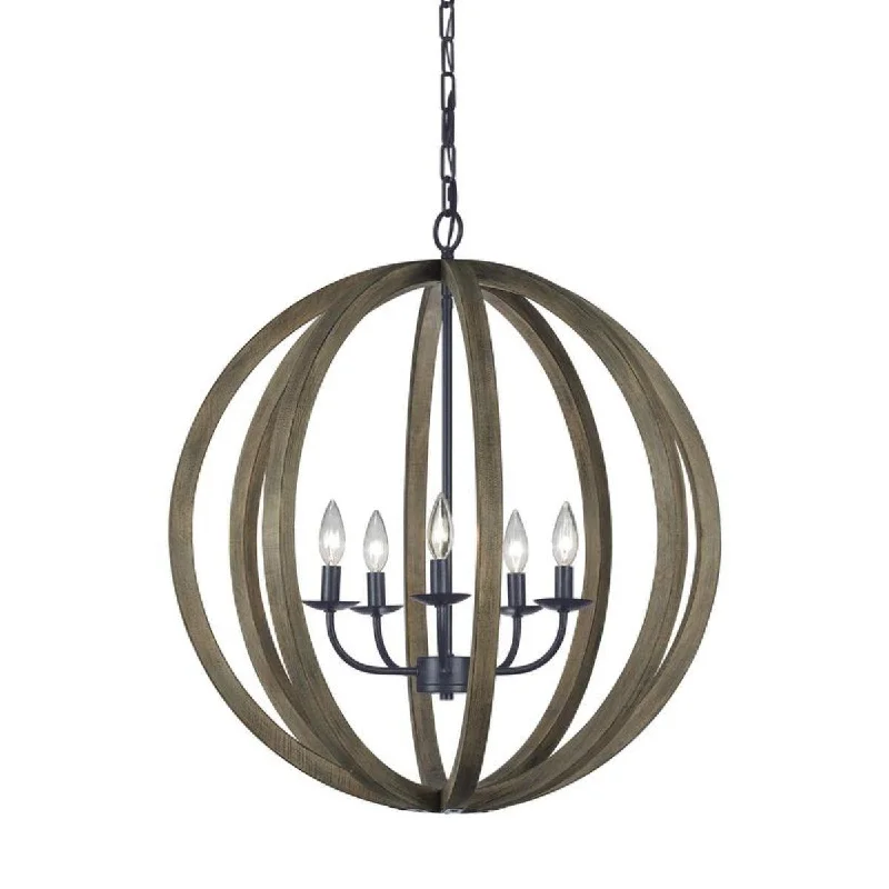 Industrial Lighting with High CRI (Color Rendering Index) for True Color PerceptionALLIER 26 in. 5 Lights Pendant Light Brown Finish Industrial Lighting with High CRI (Color Rendering Index) for True Color PerceptionALLIER 26 in. 5 Lights Pendant Light Brown Finish