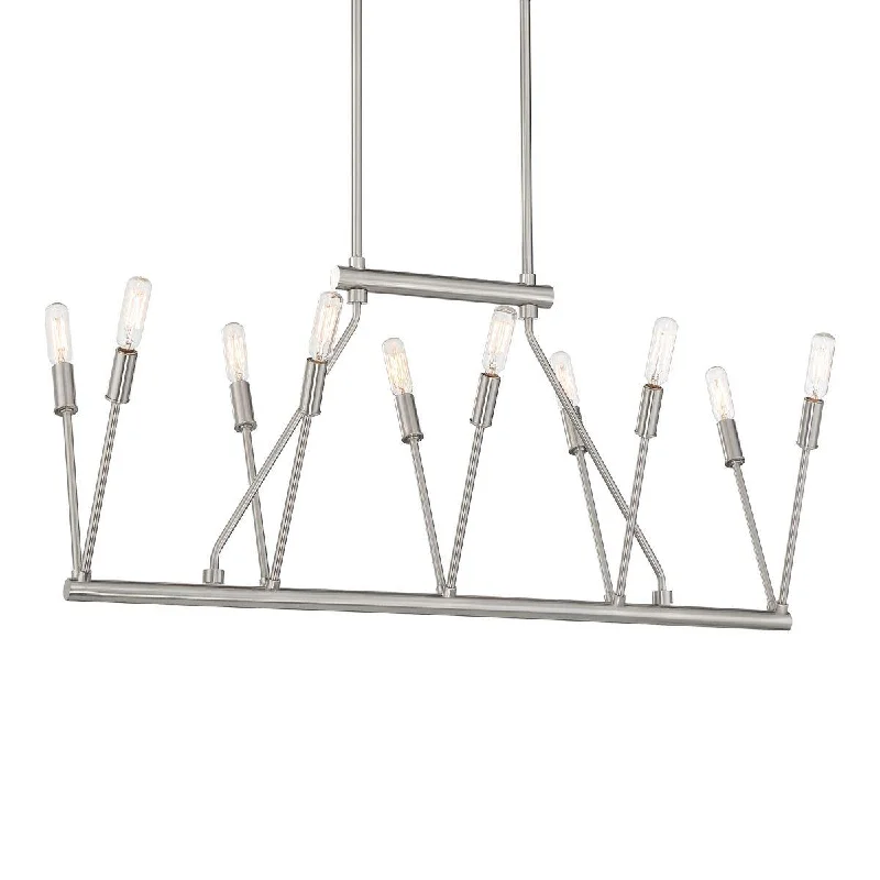 Industrial Emergency Lighting for Safety in FactoriesRoyalty 32 in. 10 Lights Pendant Light Brushed Nickel finish Industrial Emergency Lighting for Safety in FactoriesRoyalty 32 in. 10 Lights Pendant Light Brushed Nickel finish