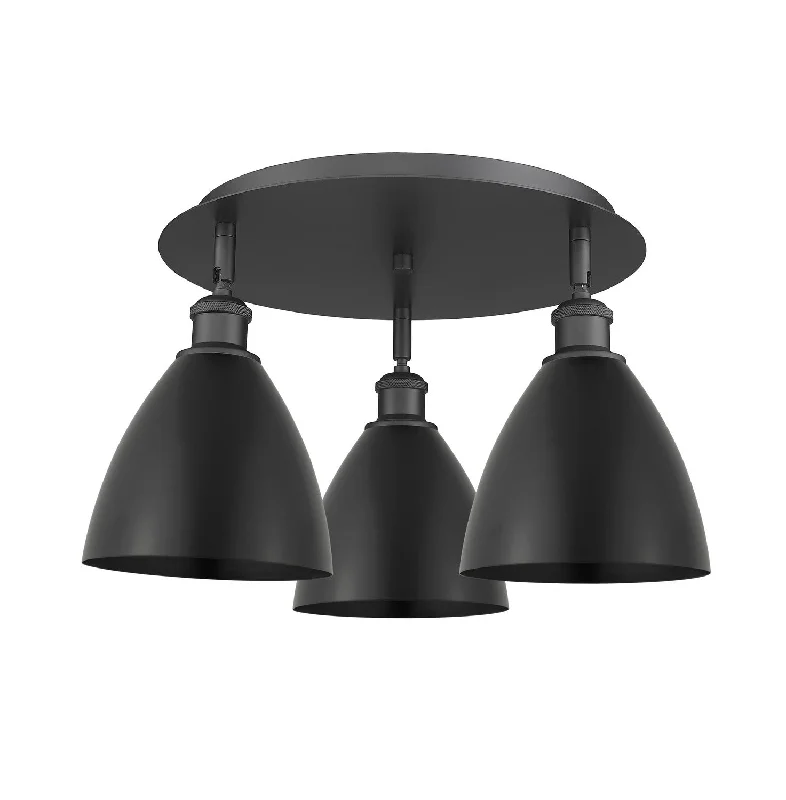Industrial Lighting for Chemical PlantsDowntown Urban Three Light Flush Mount