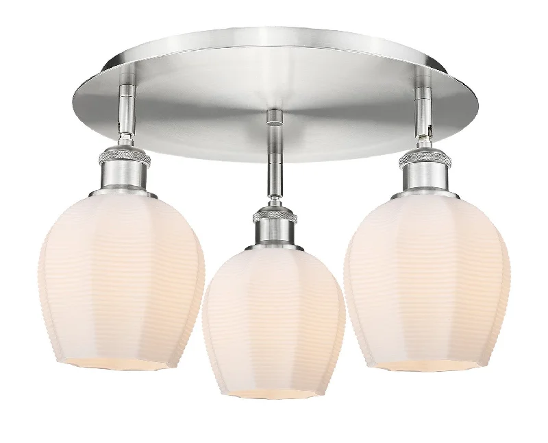 Industrial Lighting for Food Processing FactoriesDowntown Urban Three Light Flush Mount Industrial Lighting for Food Processing FactoriesDowntown Urban Three Light Flush Mount