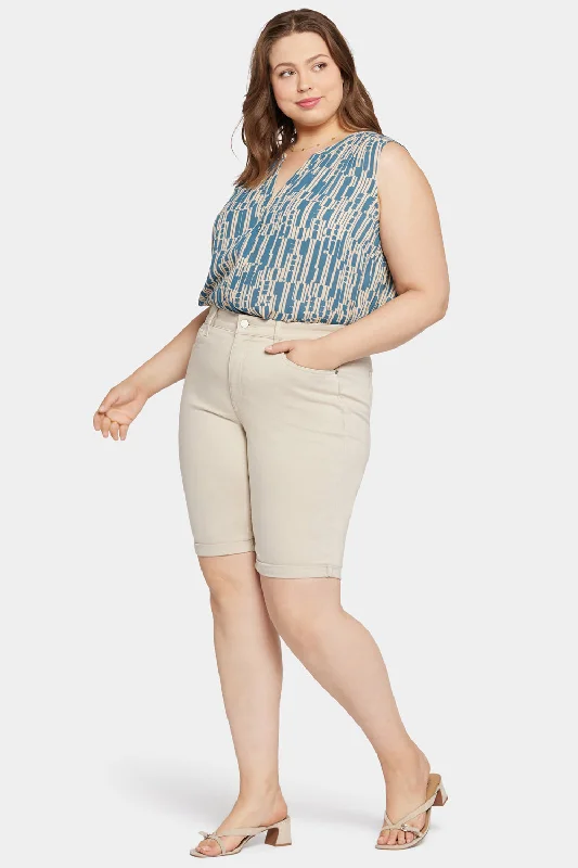 Briella 11 Inch Denim Shorts In Plus Size - Feather