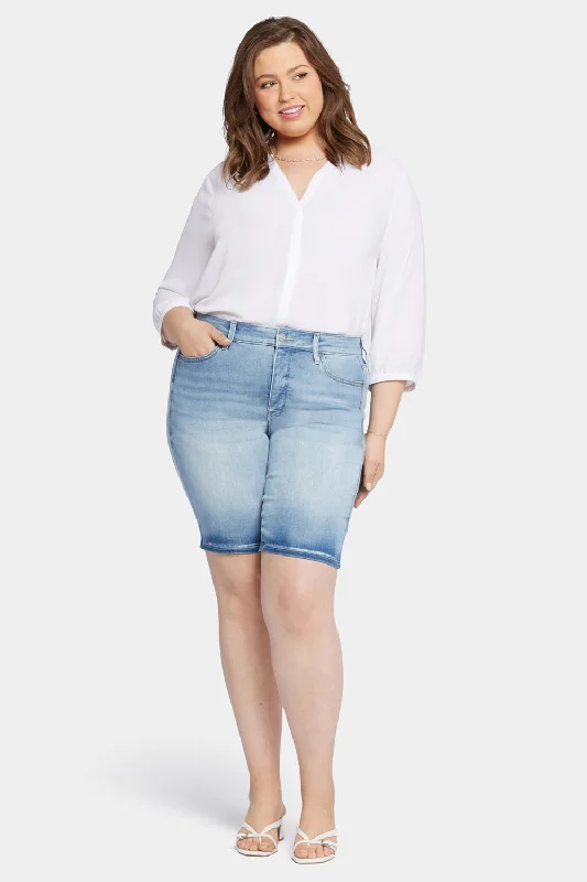 Briella 11 Inch Denim Shorts In Plus Size - New Wave