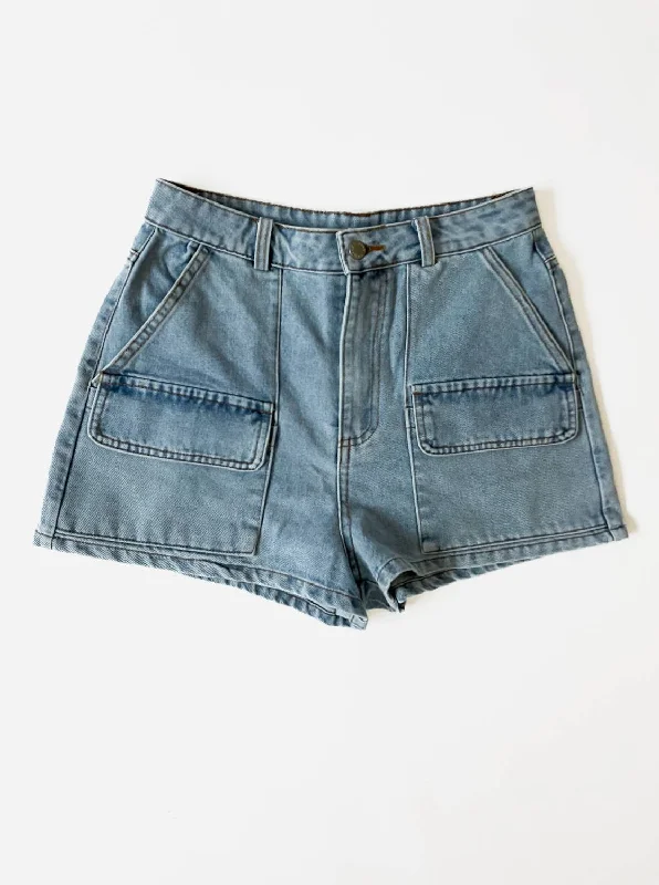 Denim Cargo Shorts In Blue