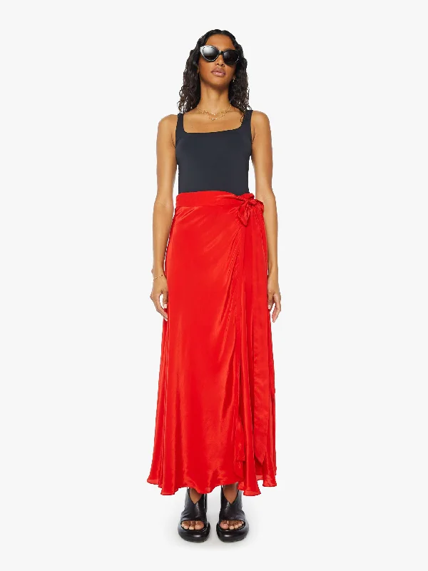 Maria Cher Luna Wrap Skirt - Red