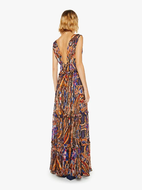 Maria Cher Natalie Long Dress - Tobacco Confetti