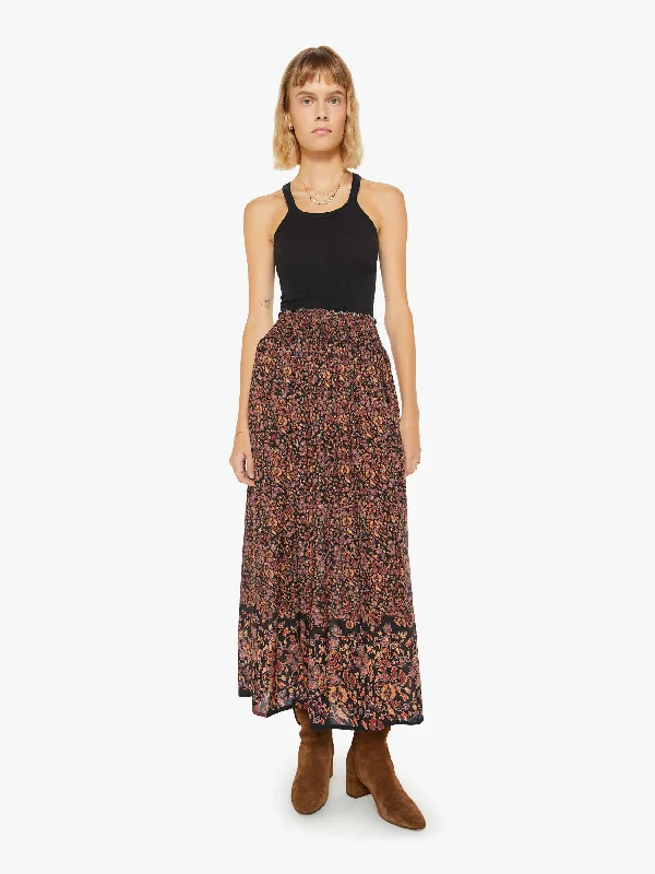 Natalie Martin Bella Skirt - Petite Fleur Print Noire