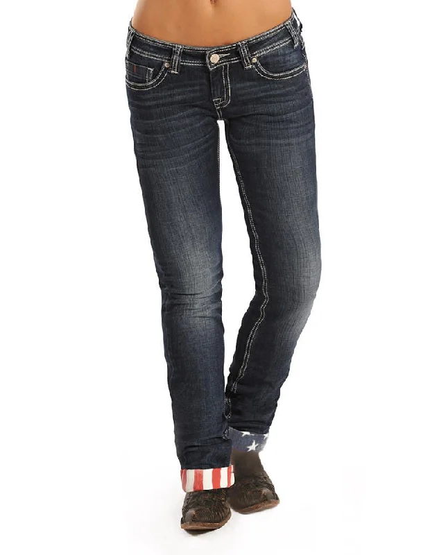 Panhandle Slim Mid Rise Rock&Roll Cowgirl- Stars and Stripes Boyfriend Jean