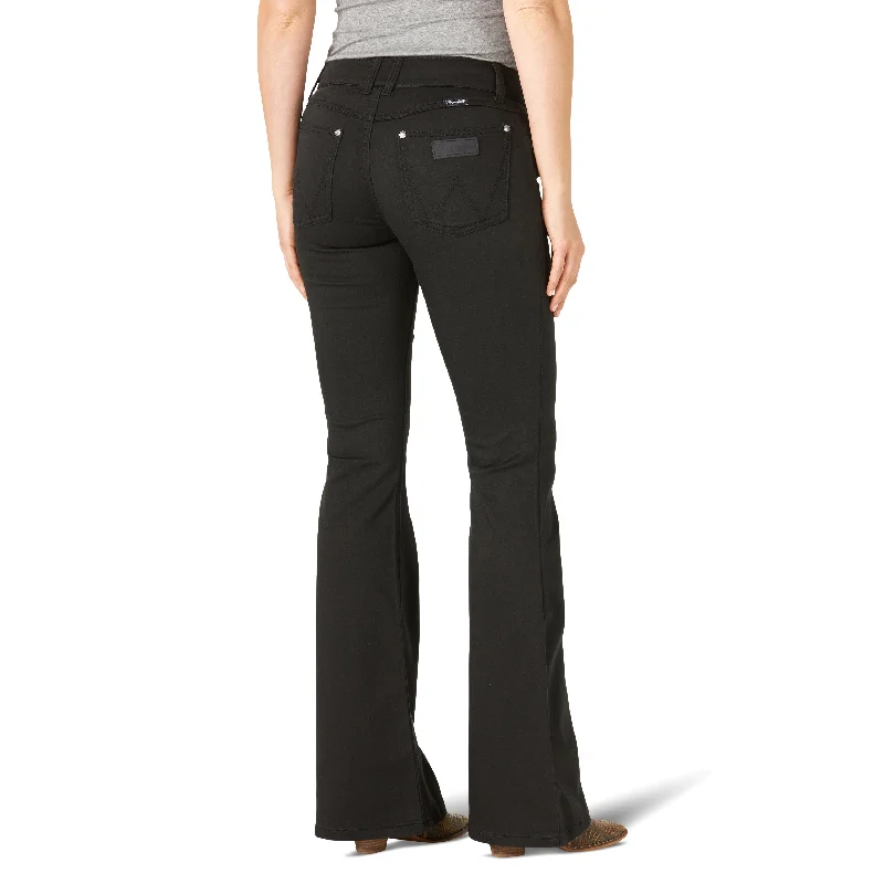 Wrangler Women's Retro Mae Flare Jean-Black