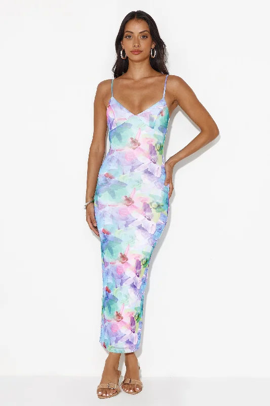 Based On You Mesh Maxi Dress Multi