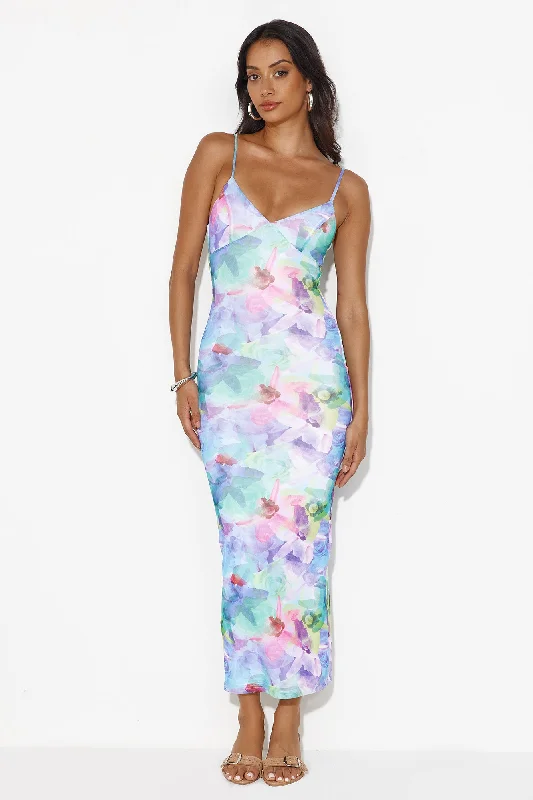 Based On You Mesh Maxi Dress Multi