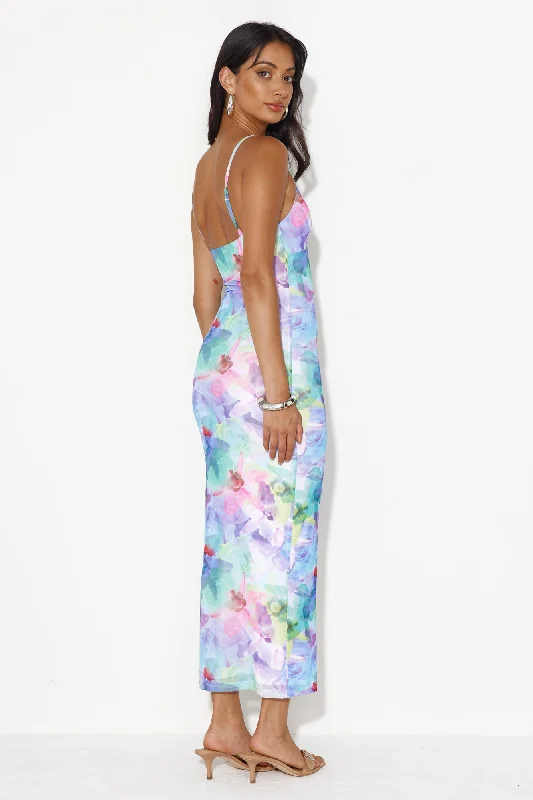 Based On You Mesh Maxi Dress Multi