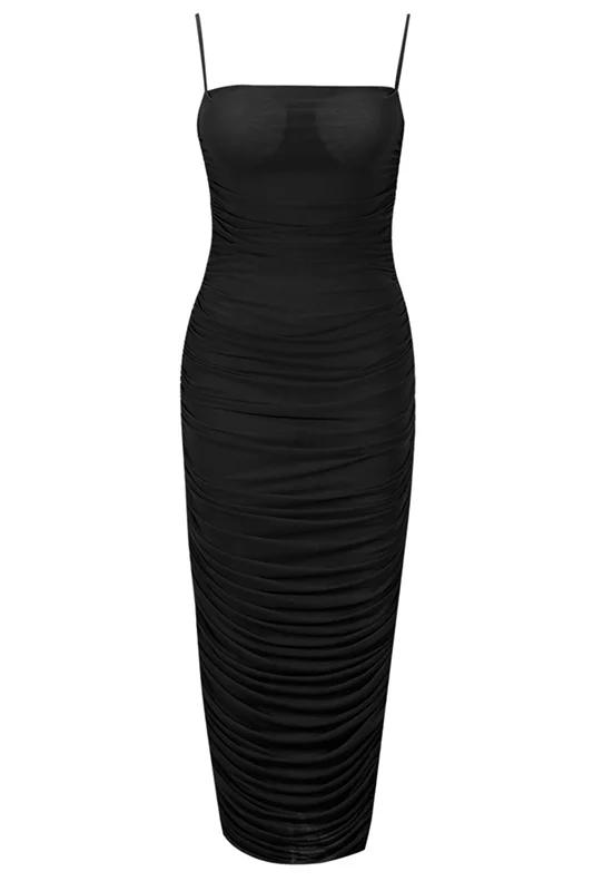 Zoe Bodycon Wrap Maxi Dress - Classic Black