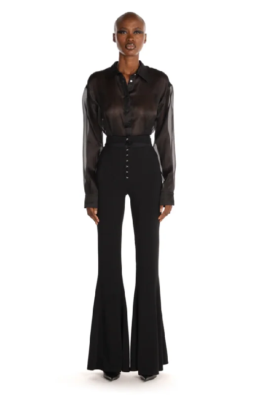 black organza shirt bodysuit