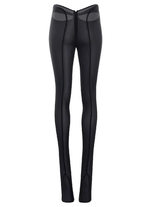 black sheer m cut-out pants