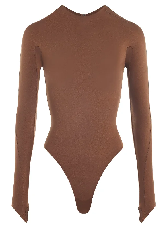 cinnamon shoulder logo bodysuit