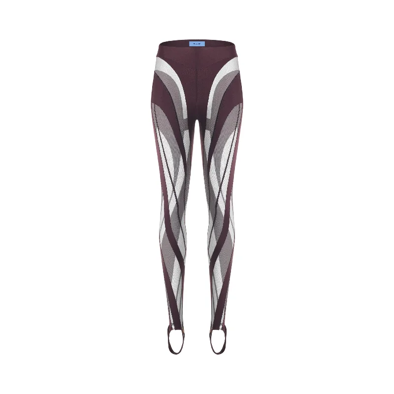 dark raisin sheer spiral leggings