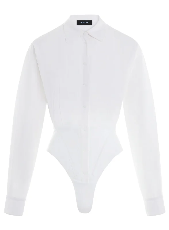 white poplin shirt bodysuit