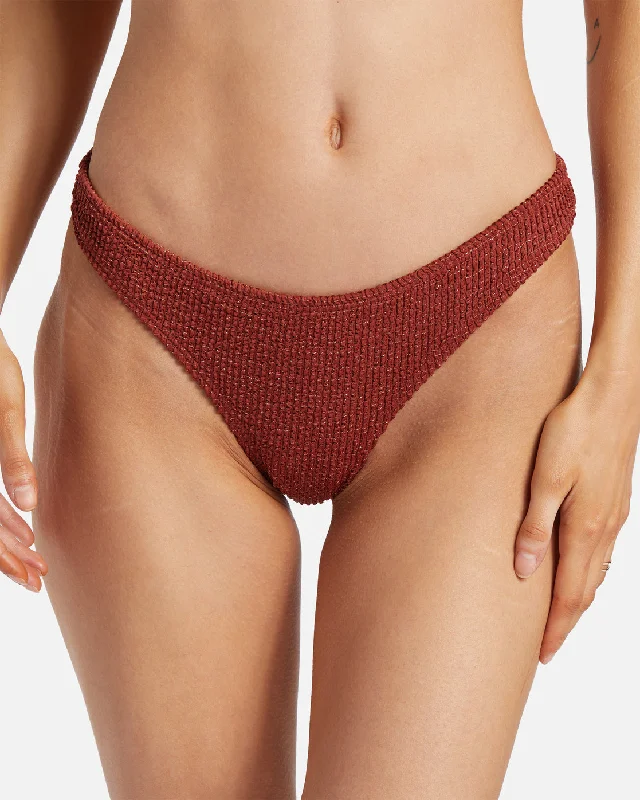 Shimmer High Isla Bikini Bottoms - Deep Sienna