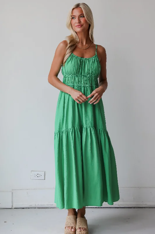 FINAL SALE - Delightful Sweetness Green Maxi Dress