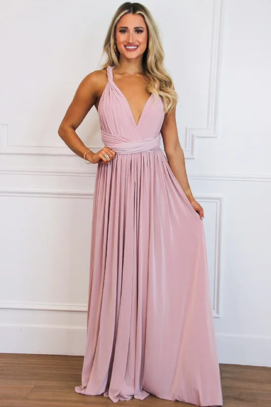 Enough For You Wrap Maxi Dress: Mauve