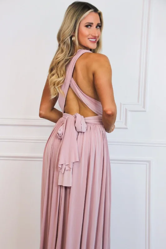 Enough For You Wrap Maxi Dress: Mauve