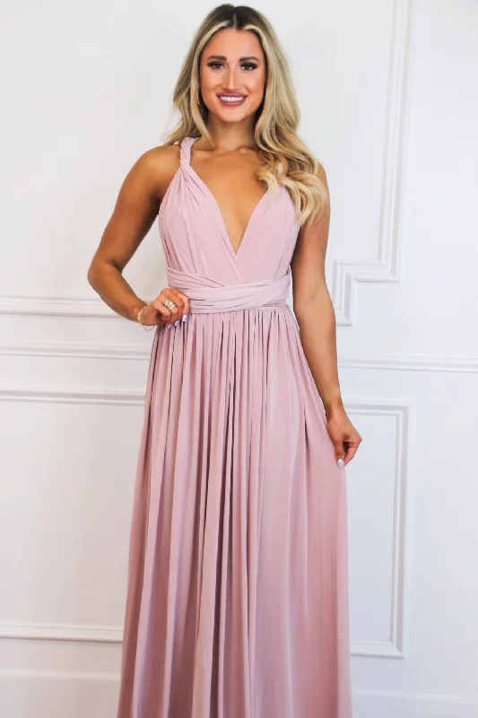 Enough For You Wrap Maxi Dress: Mauve