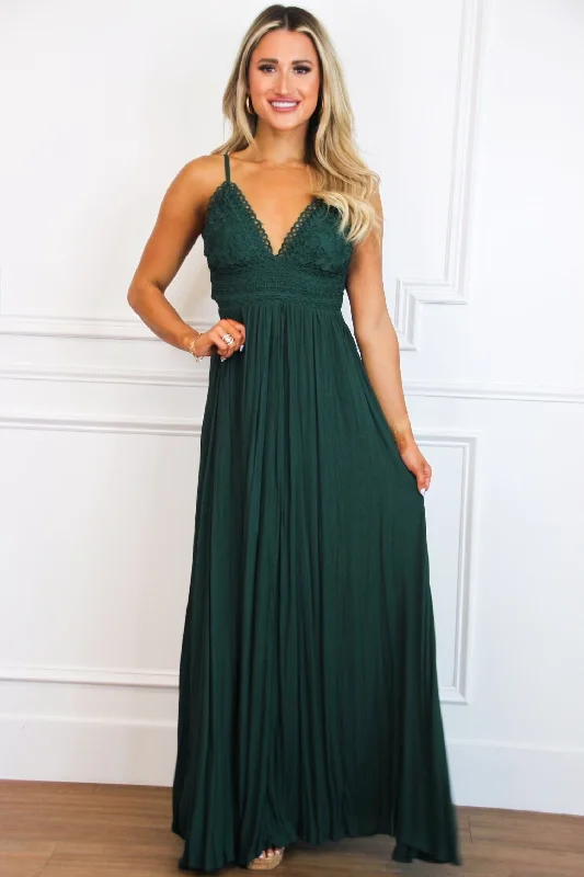 Free As a Bird Maxi Dress: Hunter Green