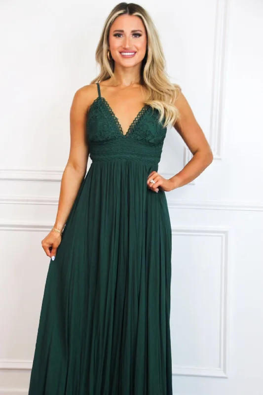 Free As a Bird Maxi Dress: Hunter Green