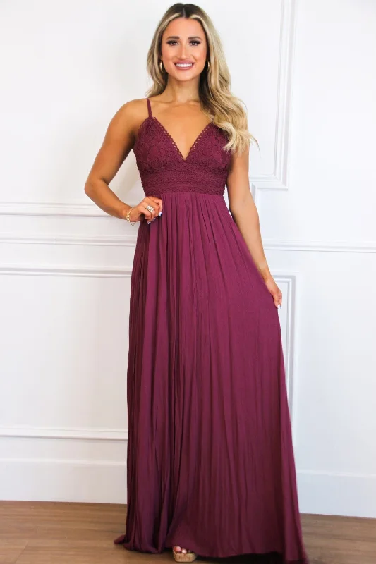 Free As a Bird Maxi Dress: Plum