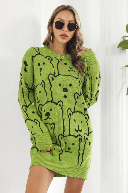 Sweet Bear Lady Sweater Dress