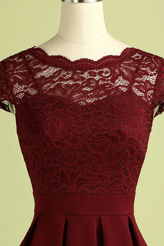 Burgundy Vintage Lace Dress