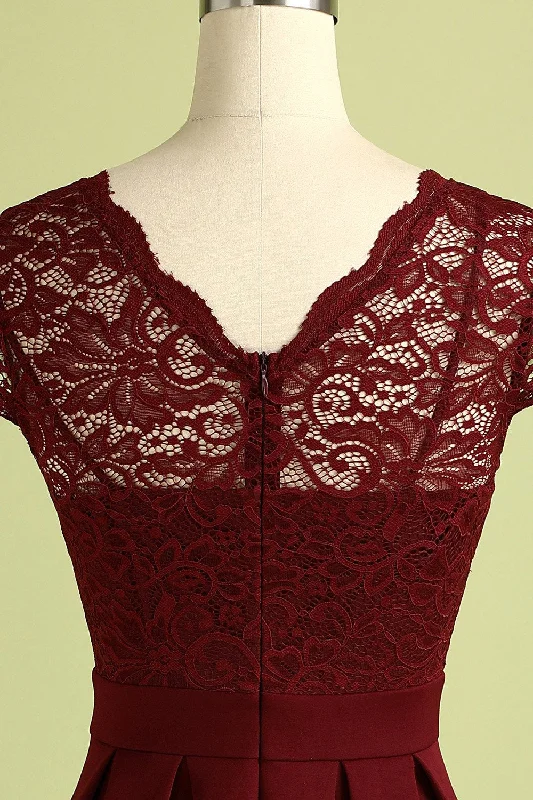 Burgundy Vintage Lace Dress