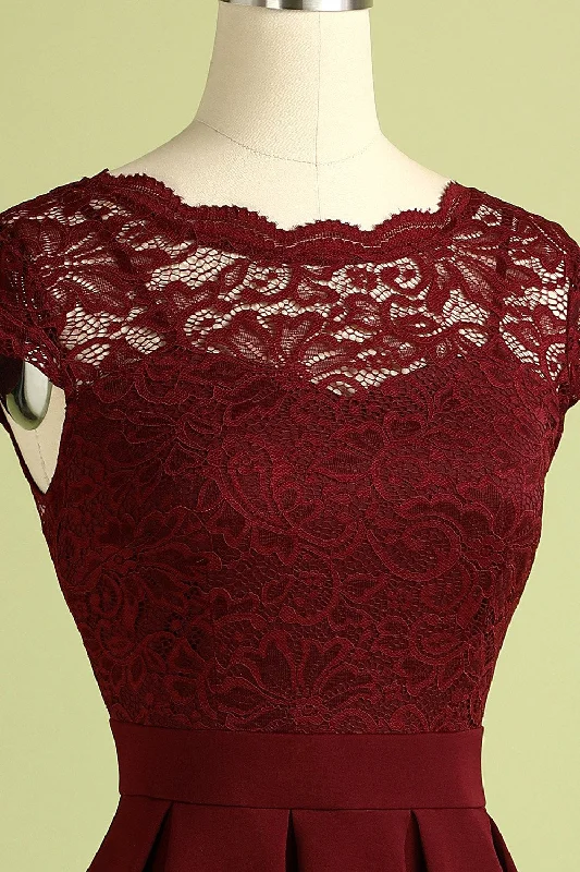 Burgundy Vintage Lace Dress